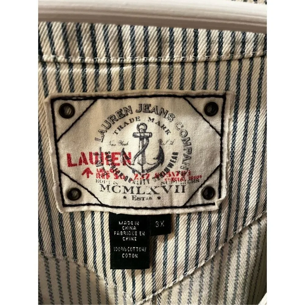 Ralph Lauren Denim & Supply MCMLX VII Hickory Striped Vest sz 3X EUC